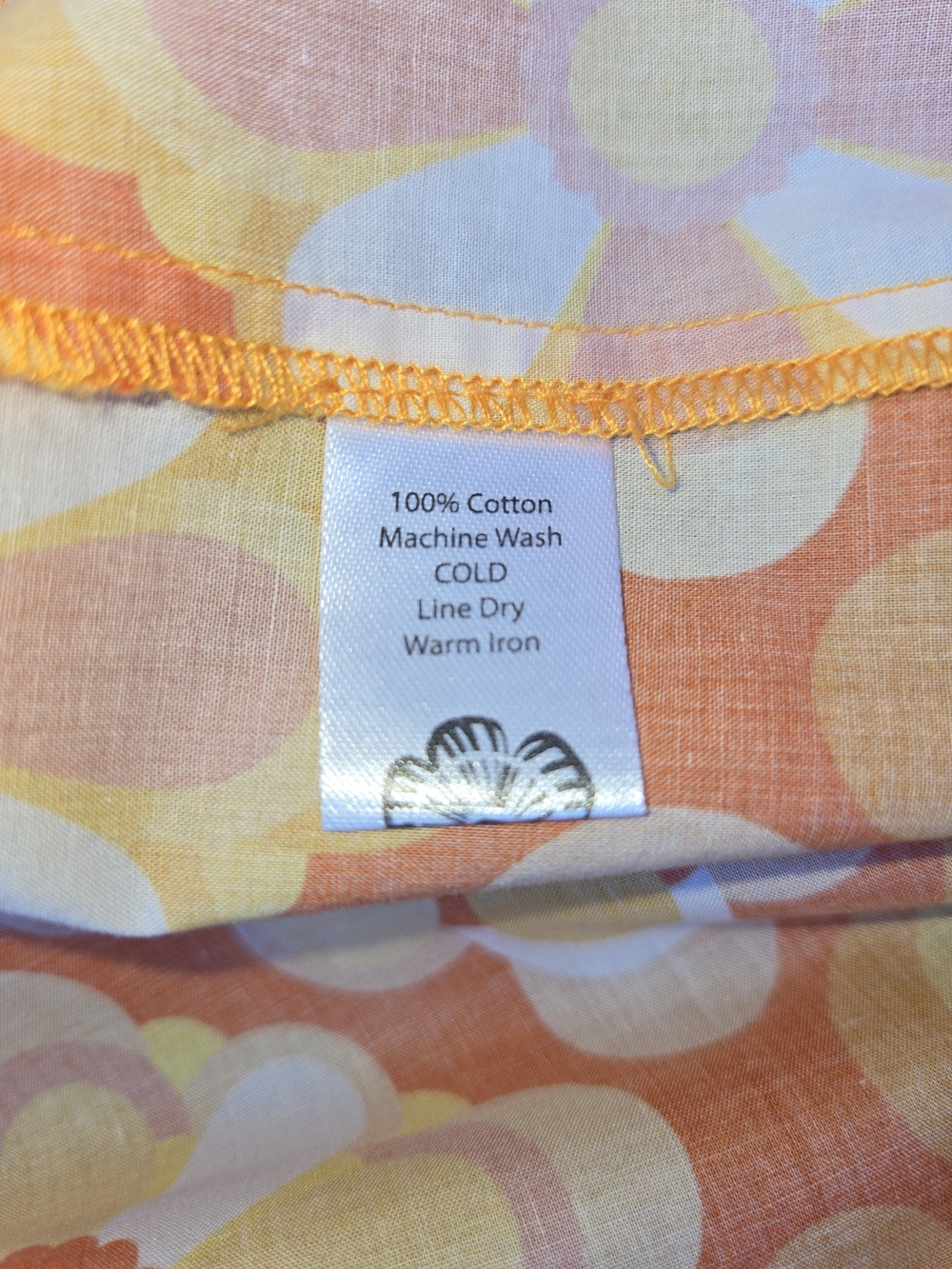 Retro Lesley Evers Floral Orange V-Neck Midi Dress - Picture 6 of 6
